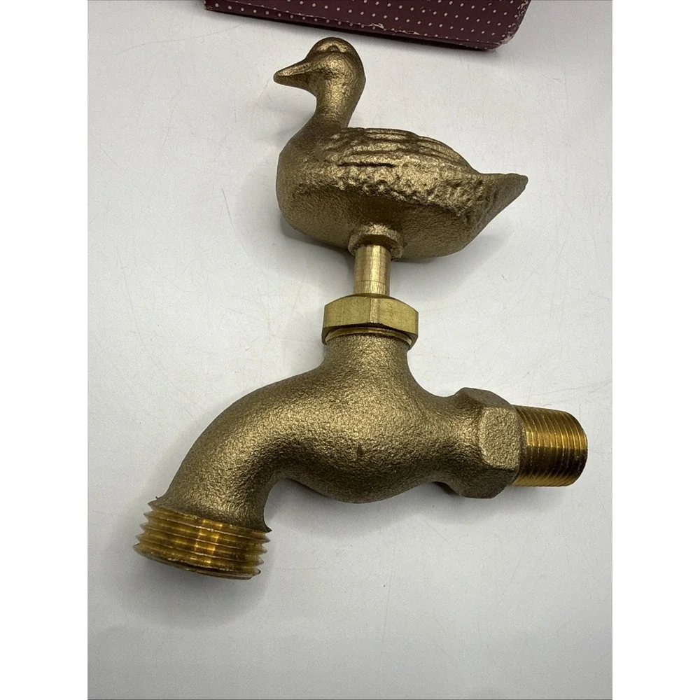 Brass Duck Faucet/Spigot-Outdoor Water Hose Connector Vintage Lillian Vernon NIB